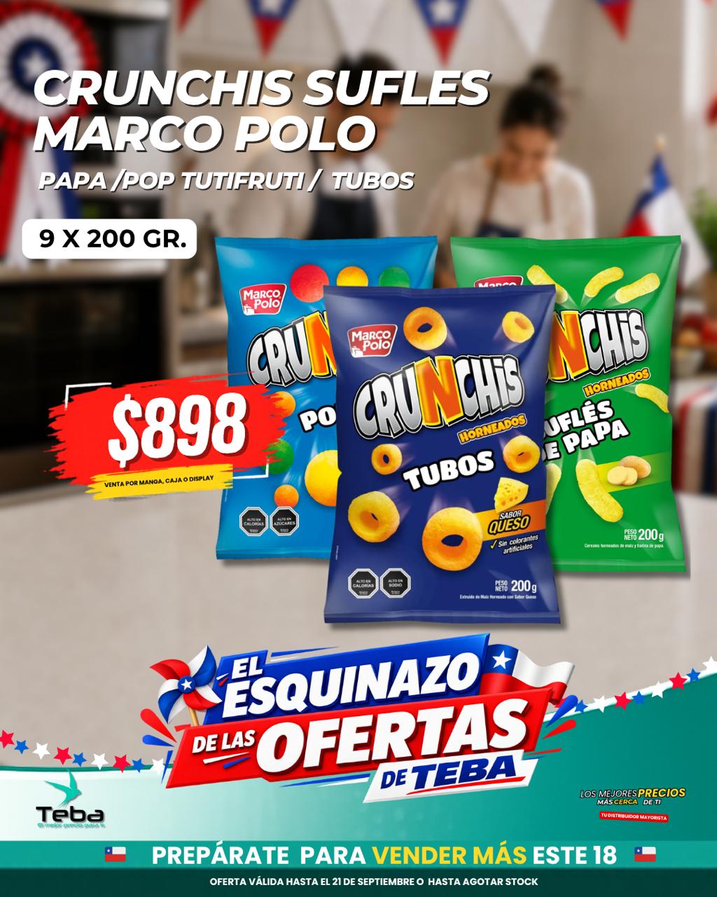 Ofertas de la semana - CRUNCHIS SUFLES MARCO POLO PAPA 9X200G