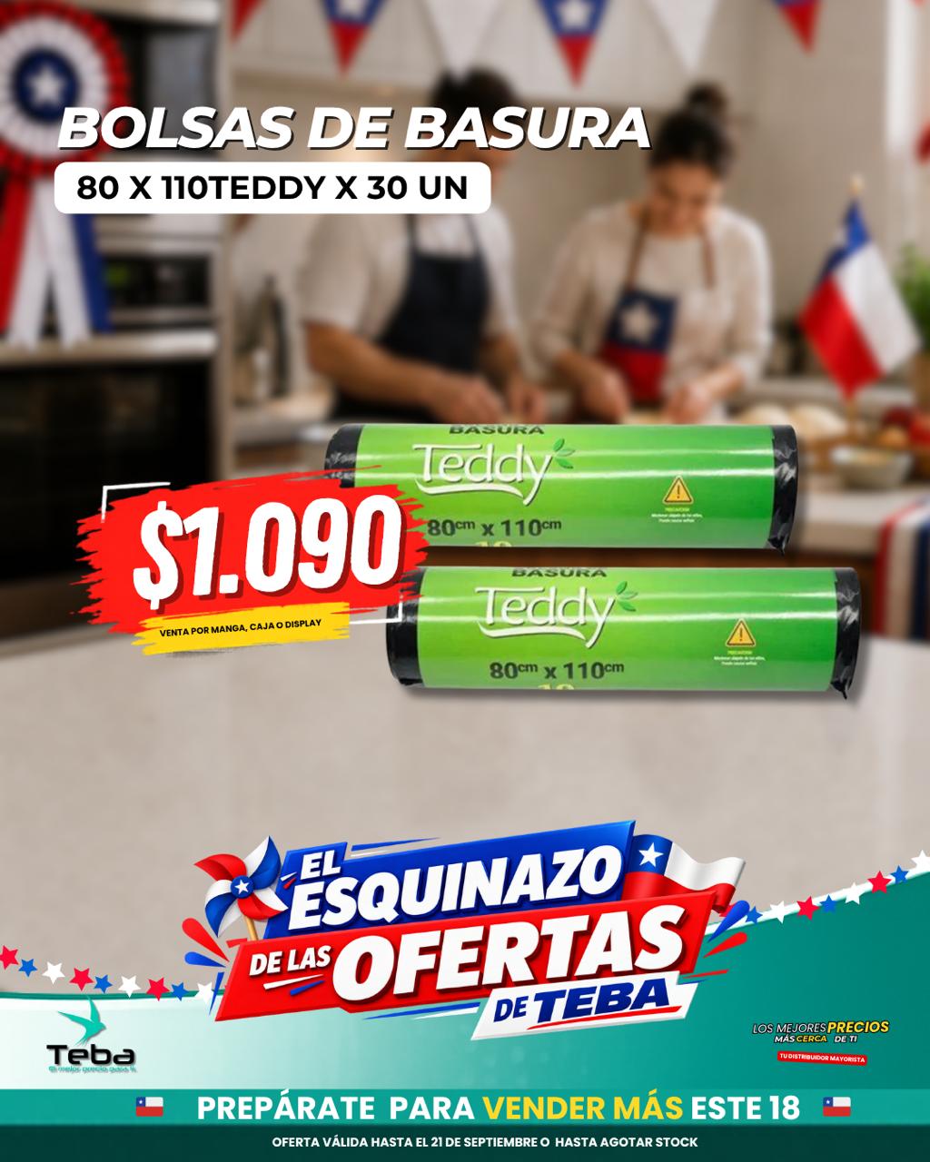 Ofertas de la semana - BOLSAS DE BASURA 80 X 110TEDDY X 30 UN