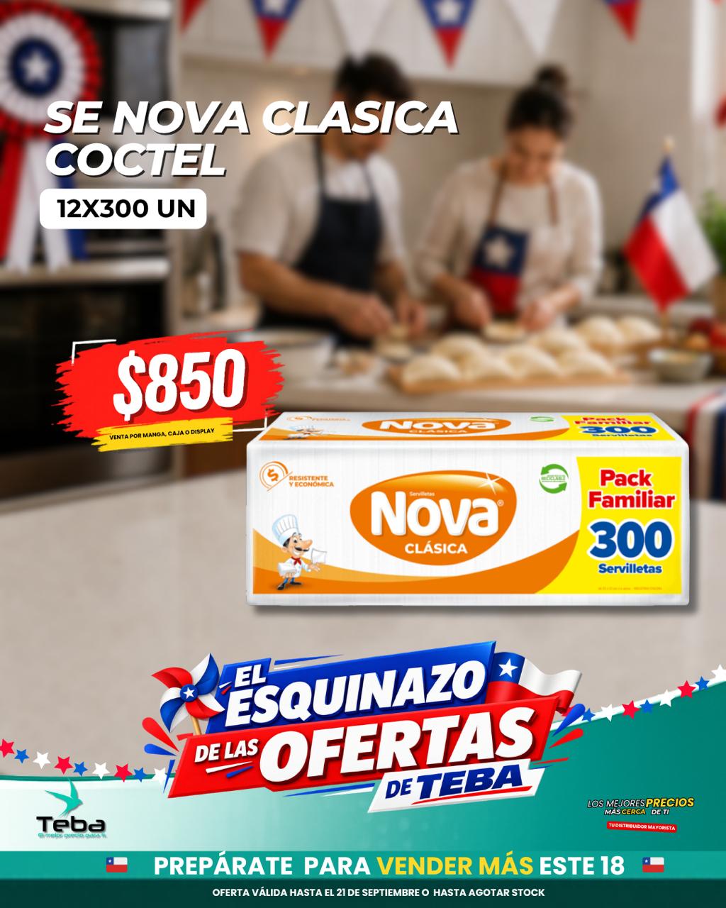 Ofertas de la semana - SERVILLETA NOVA CLASICA COCTEL 12X300UN
