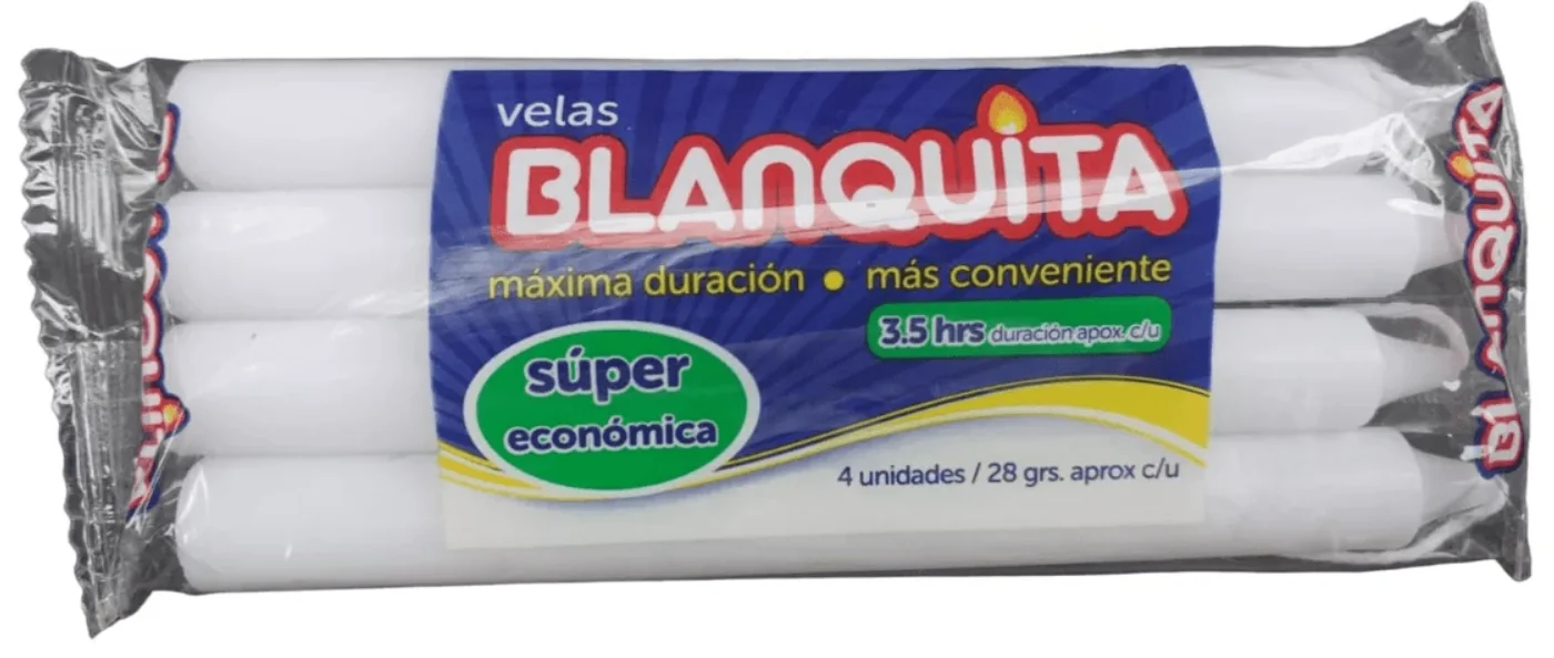 VELAS BLANQUITA SUPER ECONOMICAS 6X10X4UND