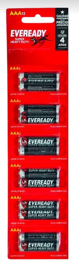 PILA EVEREADY CARBON TIRA AAAX12