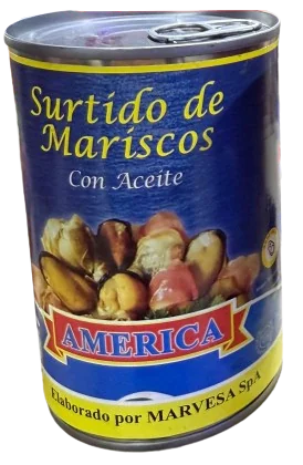 SURTIDO MARISCOS AME ACEITE 24X425