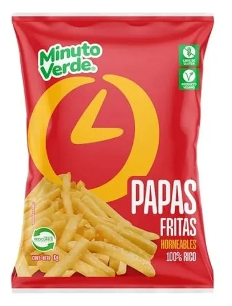 PAPA PRE FRITA FINA MINUTO VERDE 4X2.5 KL 7MM