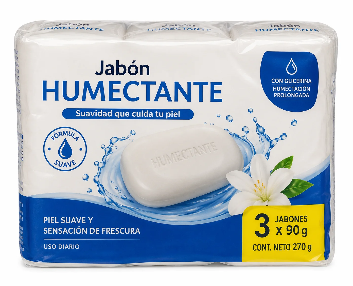 JABON ELITE BARRA HUMECTANTE 3X90GR