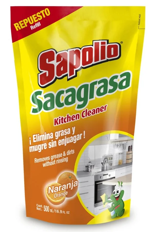 LIMPIADOR ANTIGRASA SAPOLIO NARANJA 24X 500CC DP
