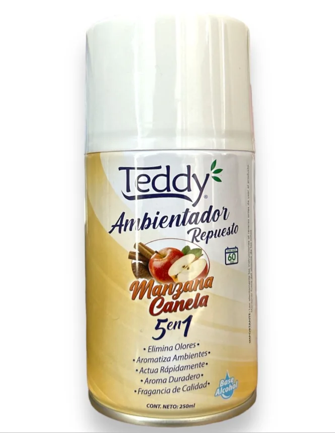 DESODORANTE AMBIENTAL TEDDY REP 24 X 250CC MANZAN
