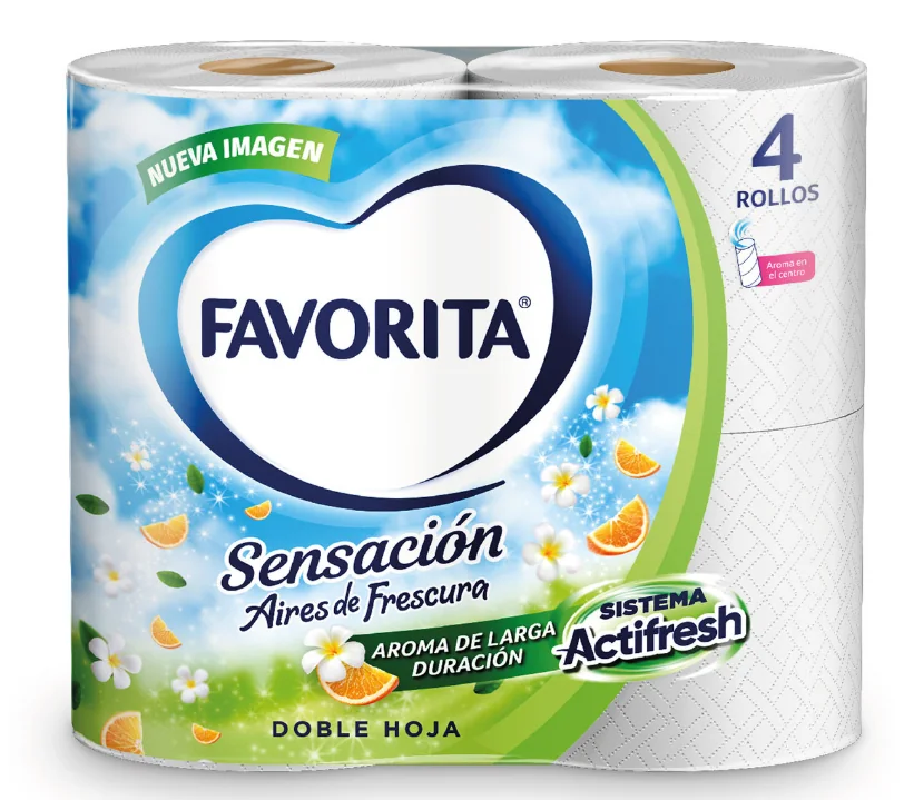 P.HIGIENICO FAVORITA SENSACION LAVANDA 12X4 UNI