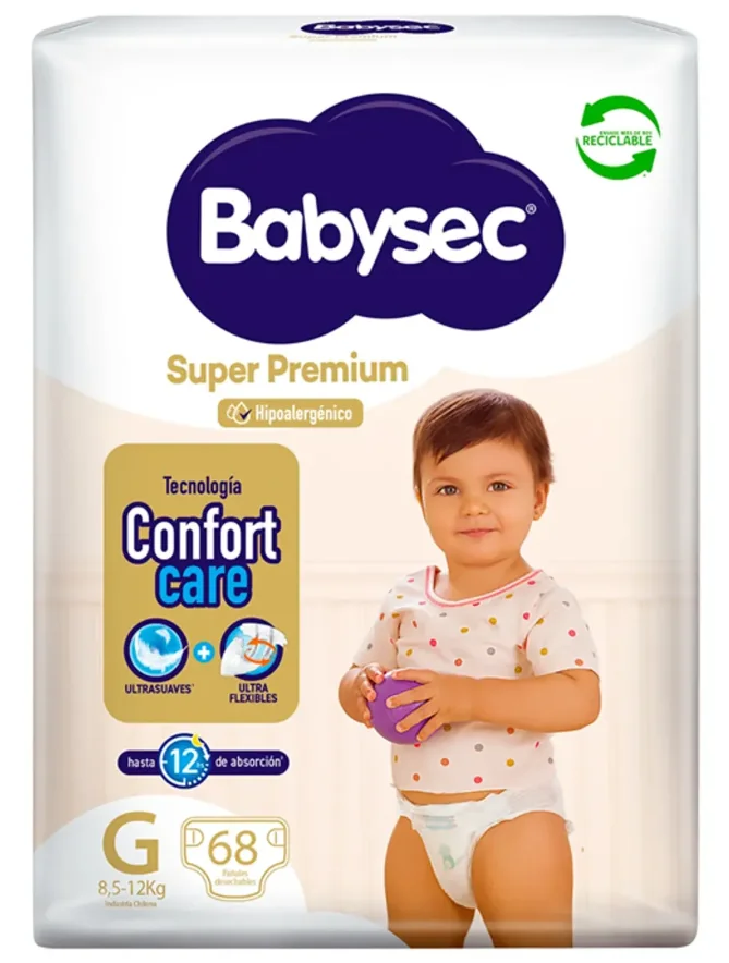 PAÑAL BABYSEC SUPER PREMIUM G 2X68 UNI