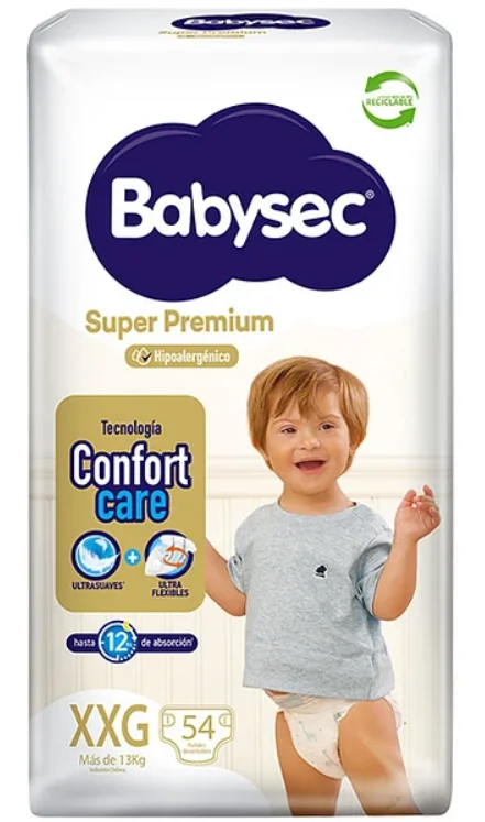 PAÑAL BABYSEC SUPER PREMIUM XXG 2X54 UNI