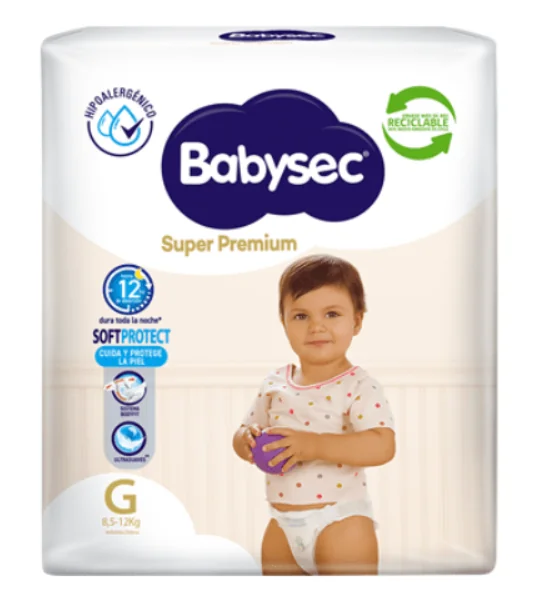 PAÑAL BABYSEC SUPER PREMIUM G 8X18 UNI