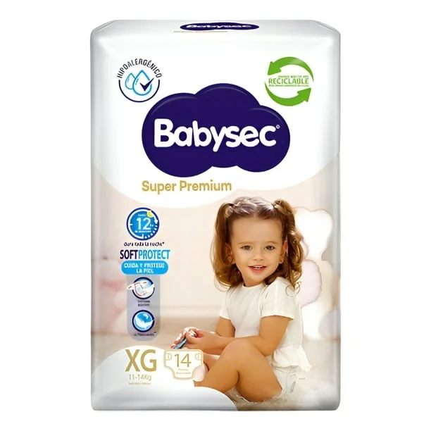 PAÑAL BABYSEC SUPER PREMIUM XG 8X14 UNI