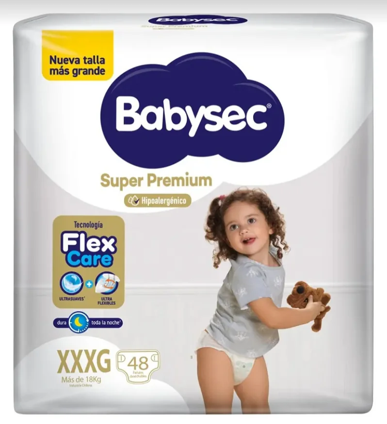 PAÑAL BABYSEC SUPER PREMIUM XXXG 2X48 UNI