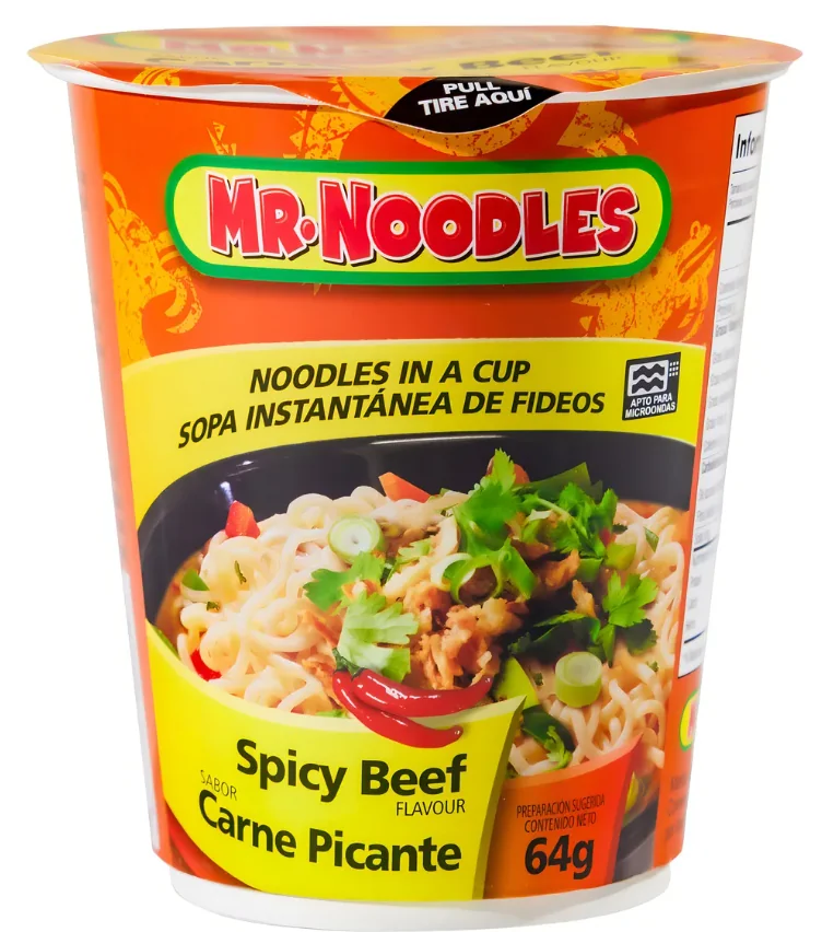 SOPA FIDEOS NOODLES CARNE PICANTE 12X64 GR