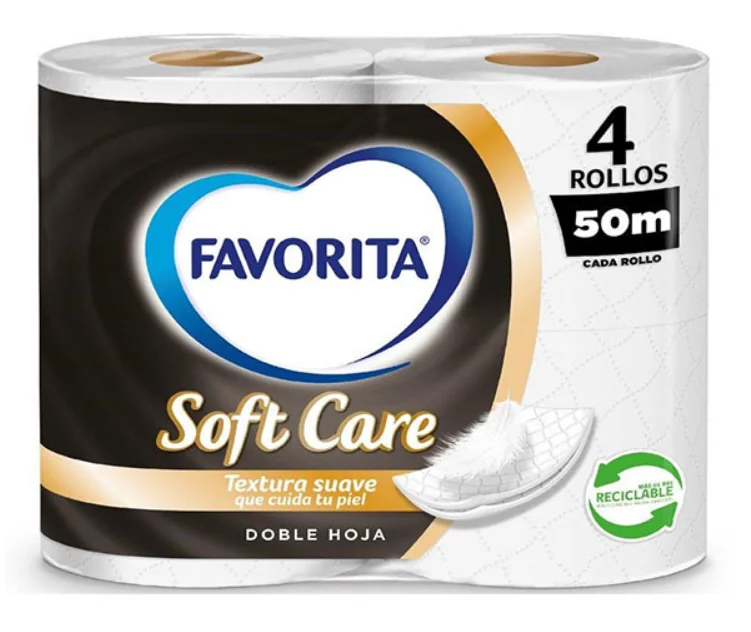 P. HIGIENICO FAVORITA SOFT CARE 50 MTS 8X4 UNI