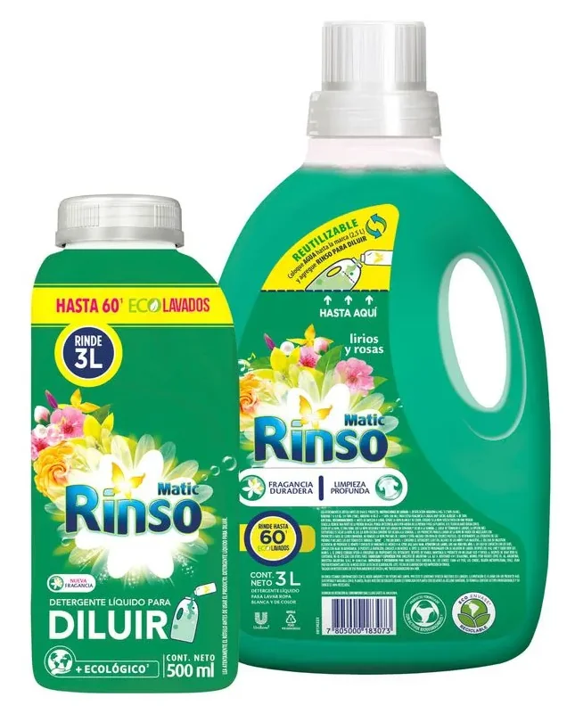 PACK 1 RINSO DILUIR. 1 RINSO 3L