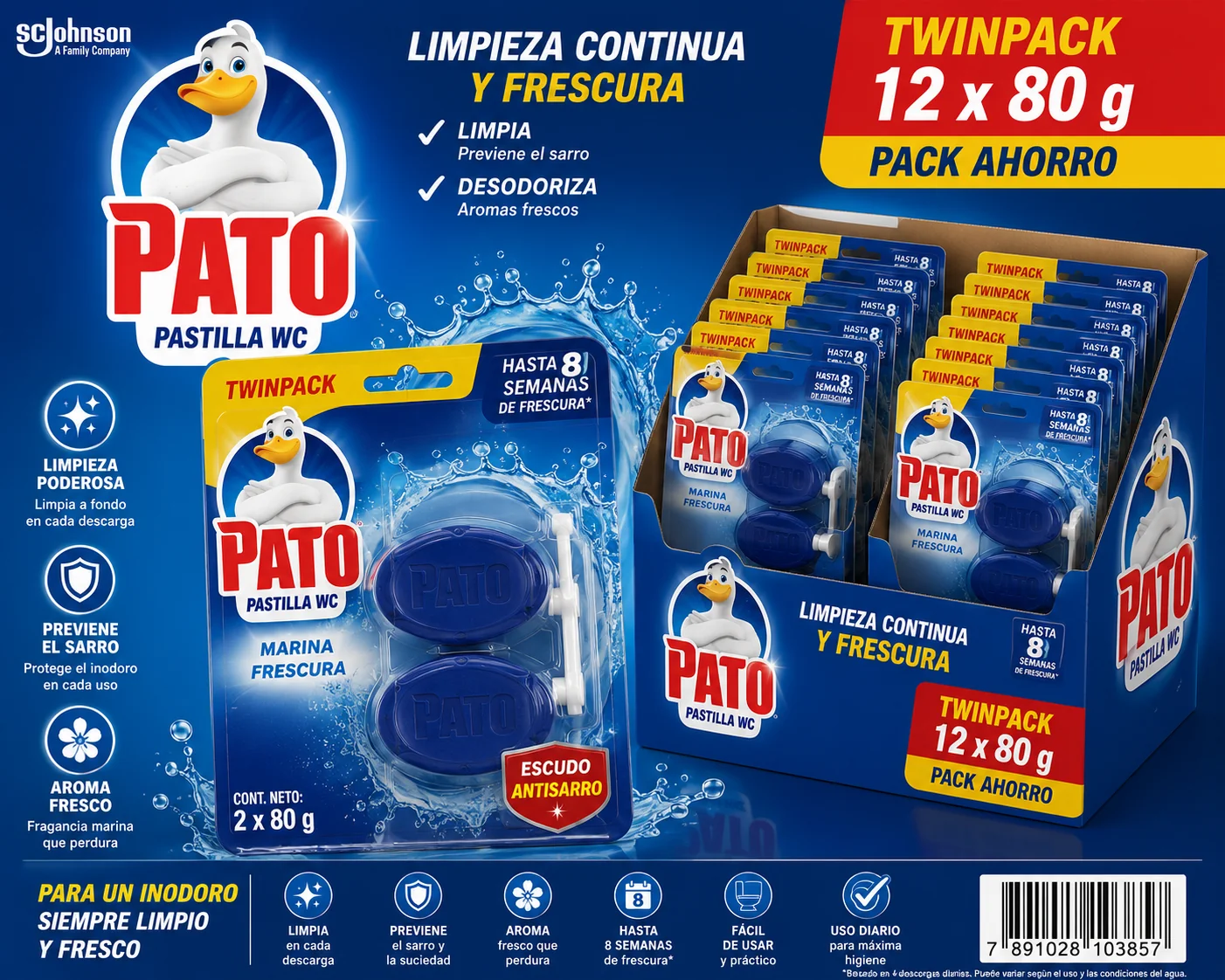 PATO PASTILLA WC TWINPACK 12X 80GR