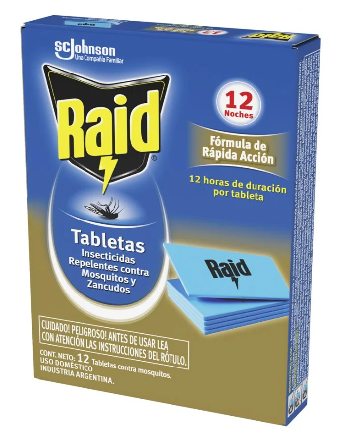 RAID ELECTRICO TABLETAS ZANCUDOS APARATO