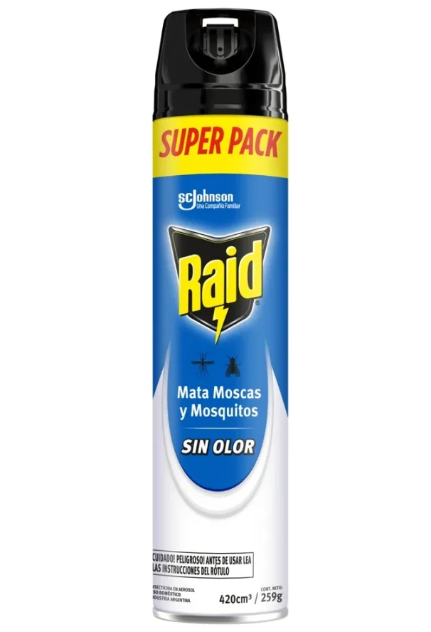 RAID MATA MOSCAS MOSQUITO Y S/OLOR 12 X 420CC