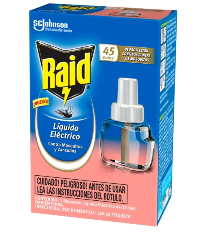 RAID RECARGA 45 NOCHES LIQUIDO FRAG 12X 32.9ML