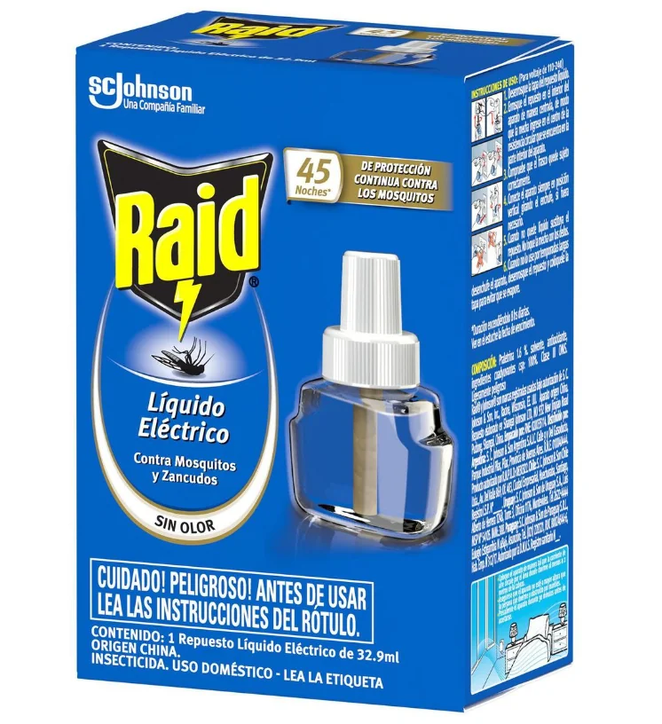 RAID RECARGA 45 NOCHES LIQUIDO 12X 32.9ML