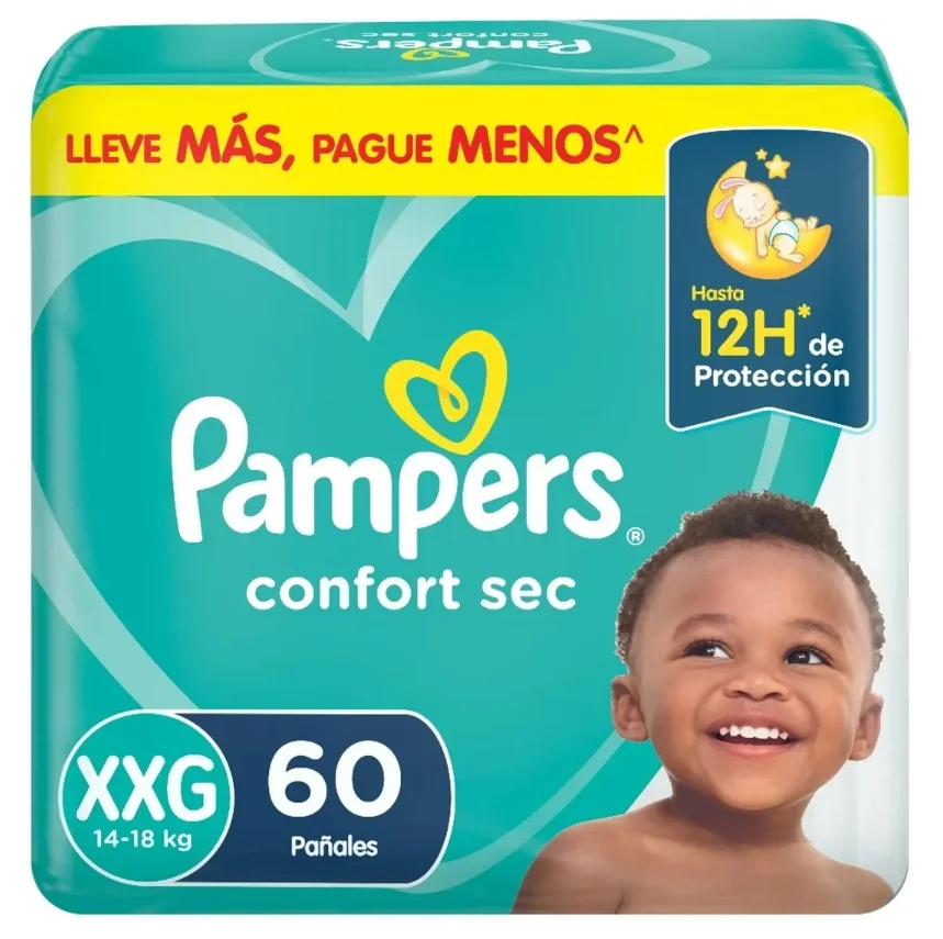 PAÑAL PAMPERS CONFORTSEC XXG 60PADSX02