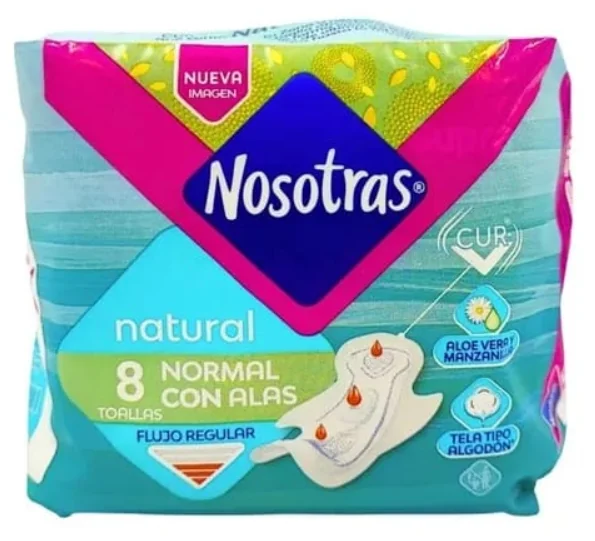TOALLA HIG NOSOTRAS NAT/NORMAL ALAS 30X8