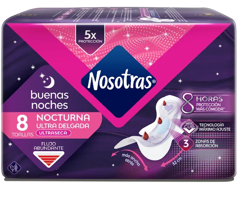 TOALLA HIG NOSOTRAS B/NOCHES UD 12X 8 U