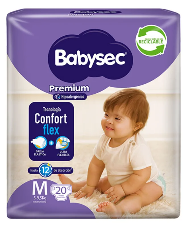 PAÑAL BABYSEC PREMIUM M 8 X 20 UNI