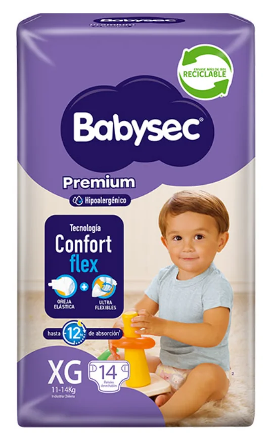PAÑAL BABYSEC PREMIUM XG 8 X 14 UNI