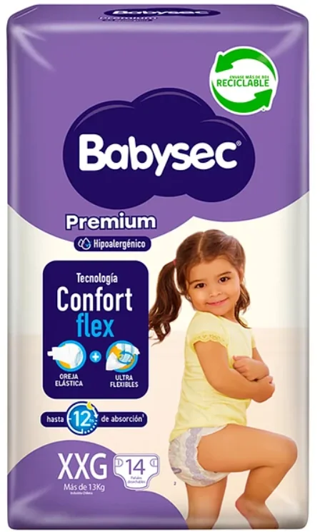 PAÑAL BABYSEC PREMIUM XXG 8 X 14 UNI