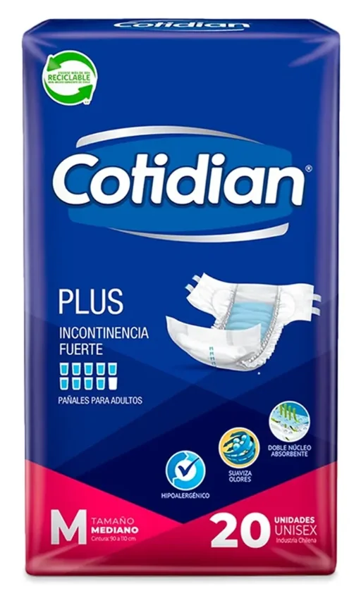 PAÑAL ADULTO COTIDIAN PLUS M 4X20 UNI