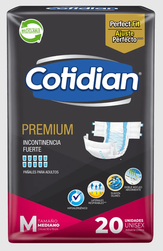 PAÑAL ADULTO COTIDIAN PREMIUM M 4X20 UNI