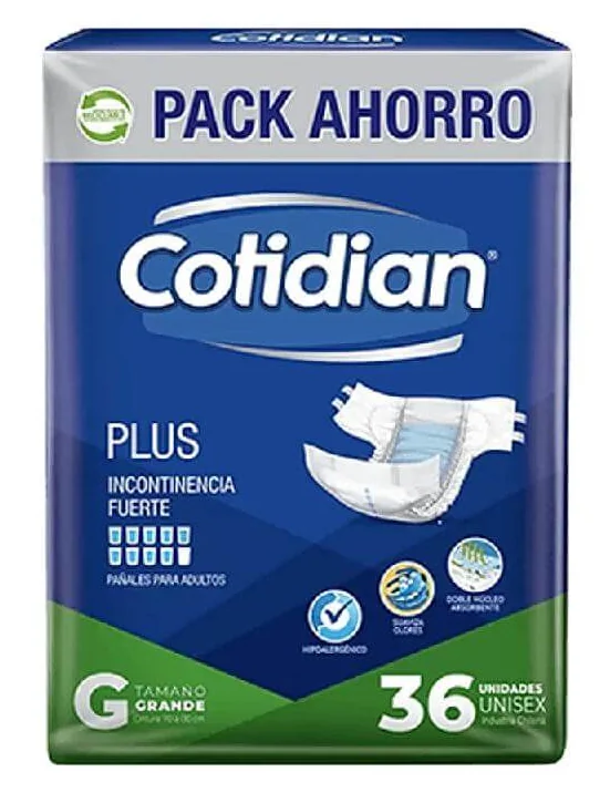 PAÑAL ADULTO COTIDIAN PLUS G 2X36 UNI