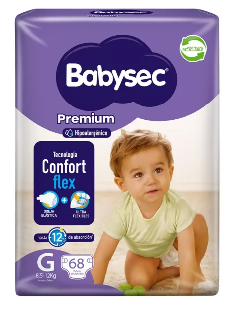 PAÑAL BABYSEC PREMIUM G 2X 68 UNI