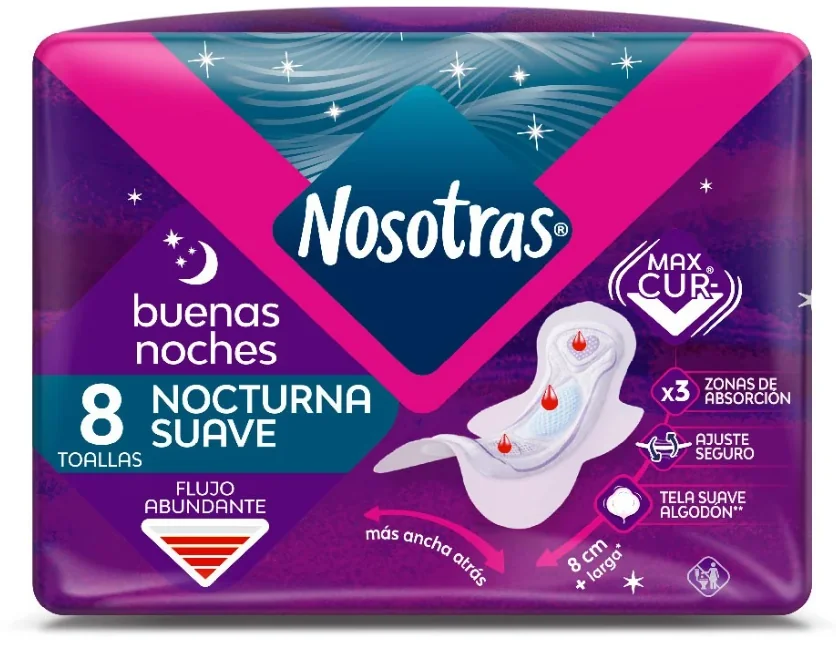 TOALLA HIG NOSOTRAS B/NOCHES T SUAVE 24X8U