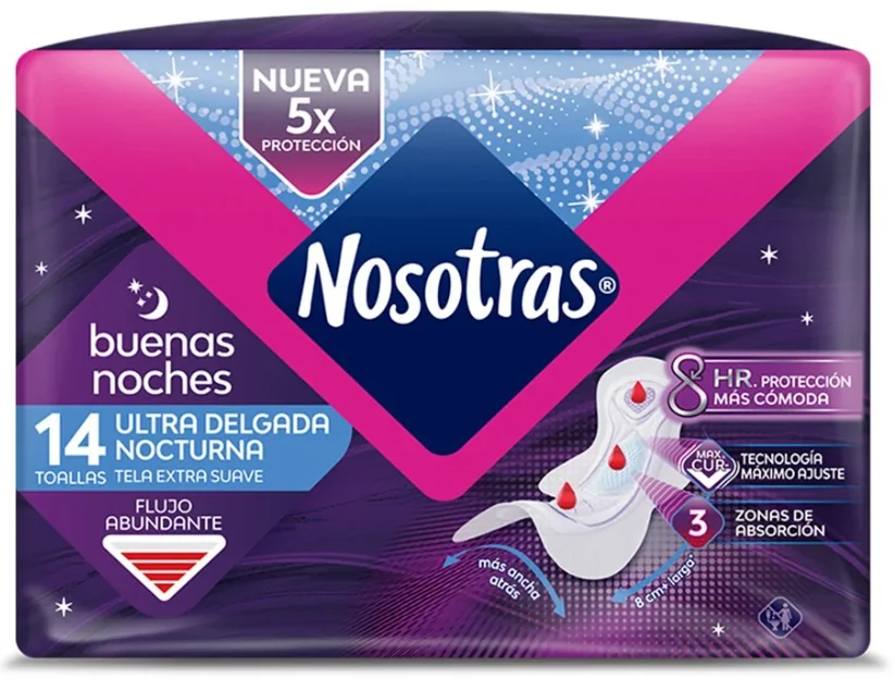 TOALLA HIGIENICA NOSOTRAS BUENAS NOCHES UD12X14U