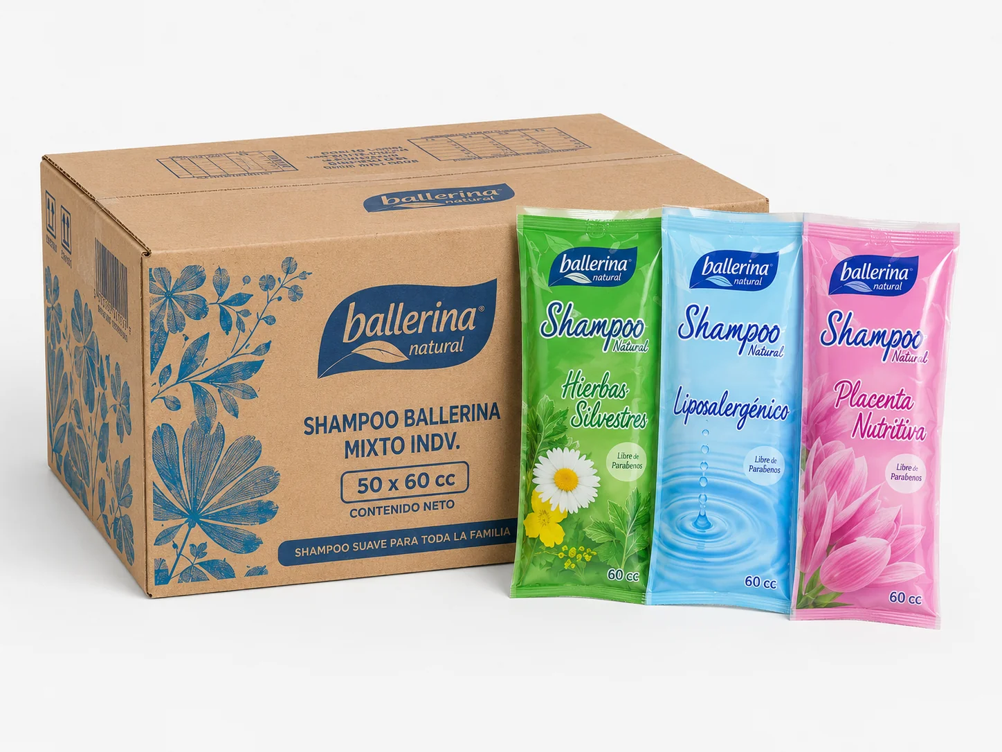 SHAMPOO BALLERINA MIXTO INDV. 50 X 60CC