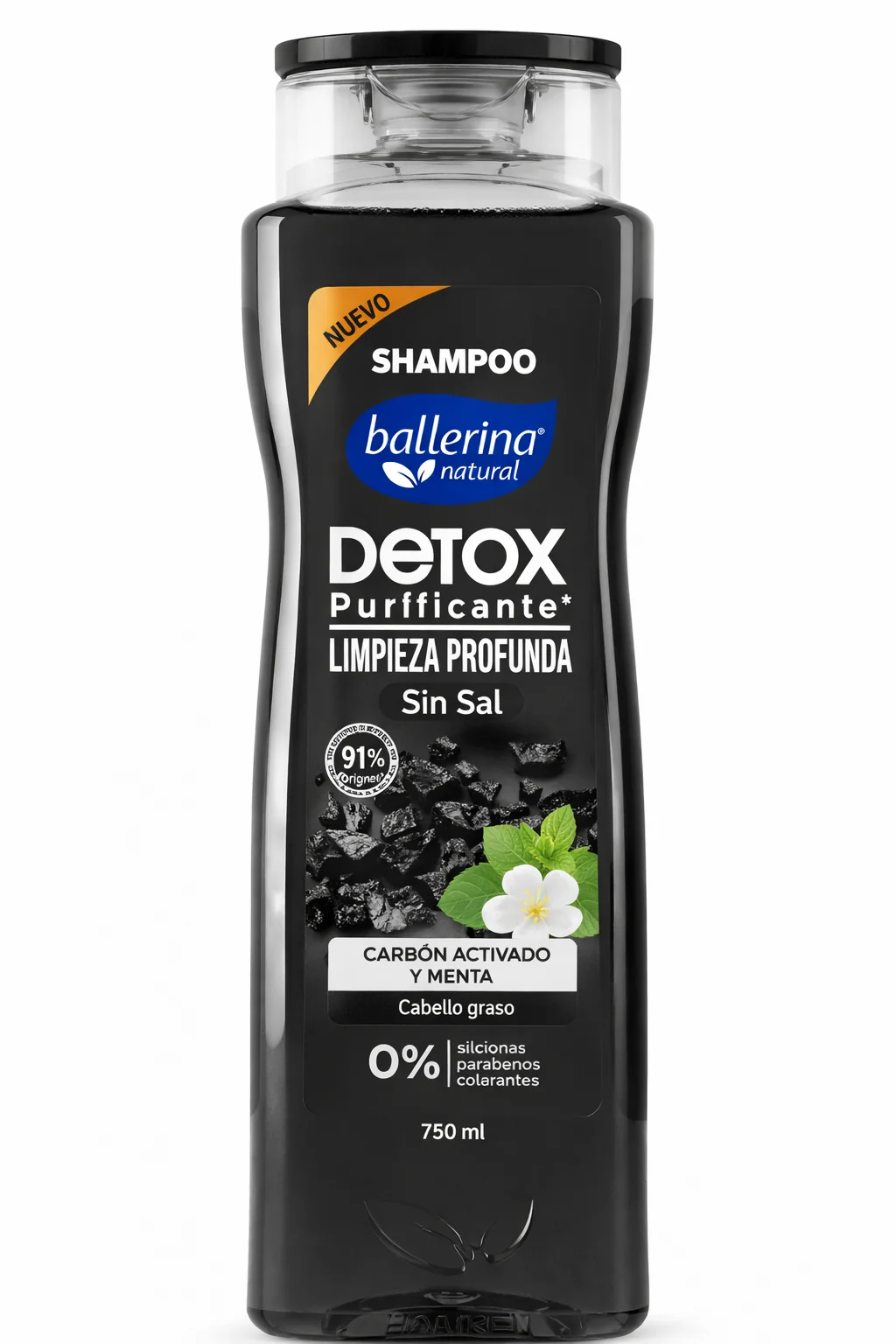 SHAMPOO BALLERINA    CARBON FCO 750 ML