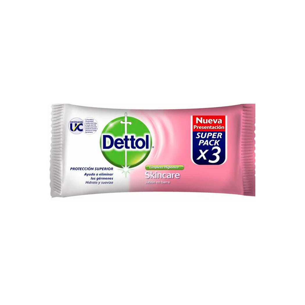 JAB DETTOL BAR.PACK3 X80gr SKIN CARE