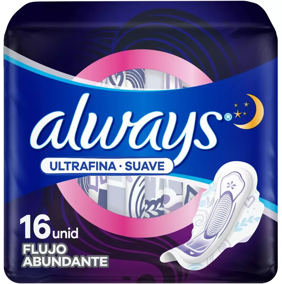 TOALLA ALWAYS ULTRAFINA NOCTURNA 12X16 SUAVE