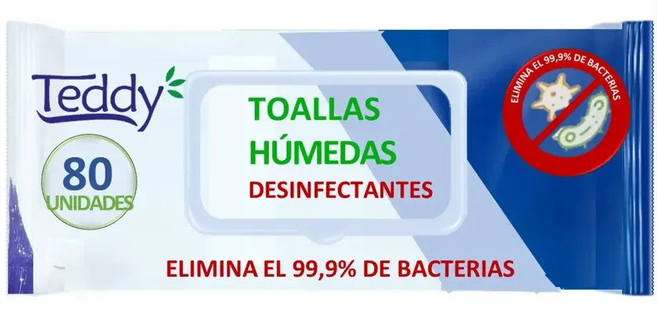 TOALLITA DESIFECTANTE TEDDY C/TAPA 24X 80 U
