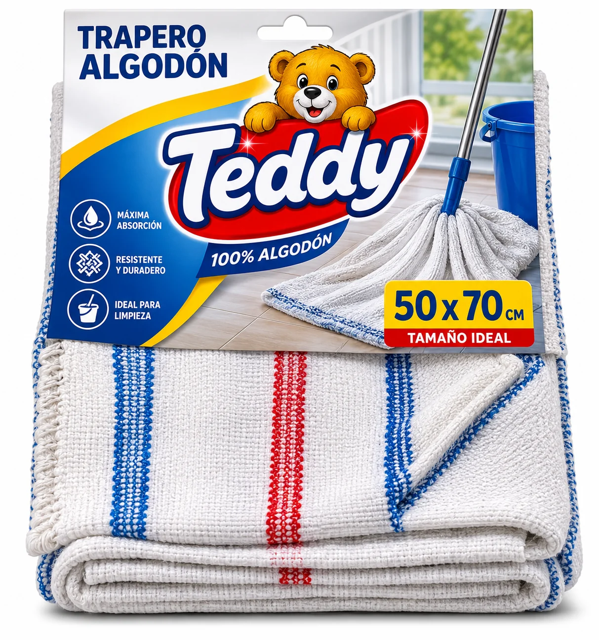 TRAPERO ALGODON TEDDY 50X 70 CM 300 UNID