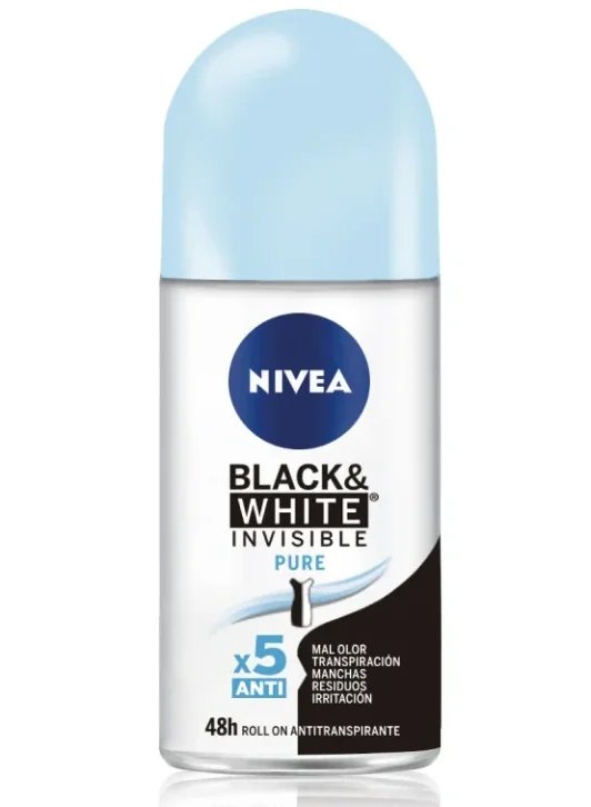 DEO NIVEA ROLL ON INVISIBLE B&W PURE 12X50ML