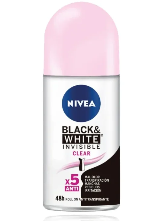 DEO NIVEA ROLL ON INVISIBLE B&W CLEAR 12X50ML