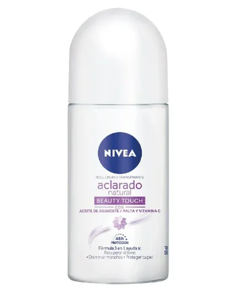 DEO NIVEA ROLL ON ACLARADO NATURAL BEAUTY 12X50ML
