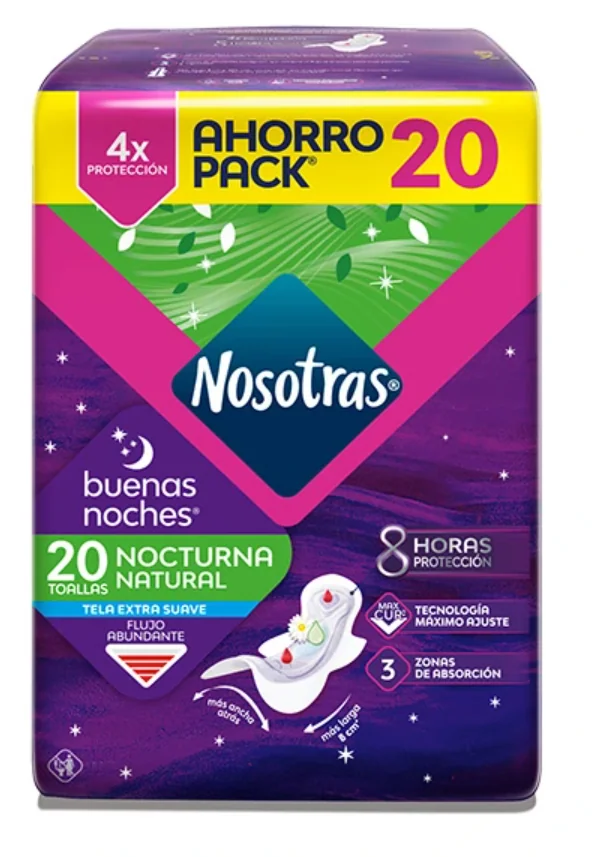 TOALLA NOSOTRAS NATURAL 12X20 UNI