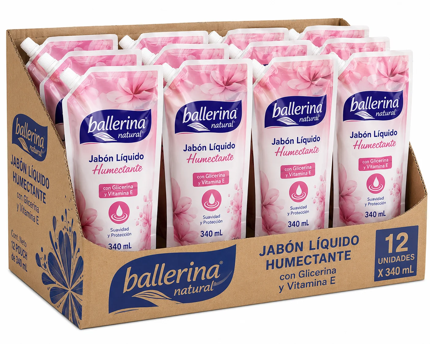 JABON LIQUIDO BALLERINA HUMECTANTE 12X340 CC