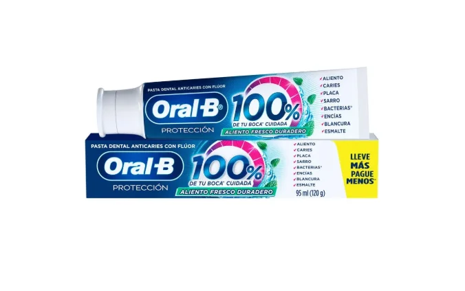 PASTA DENTAL ORAL.B 100% 4 DISP X 6 UN 120 GR