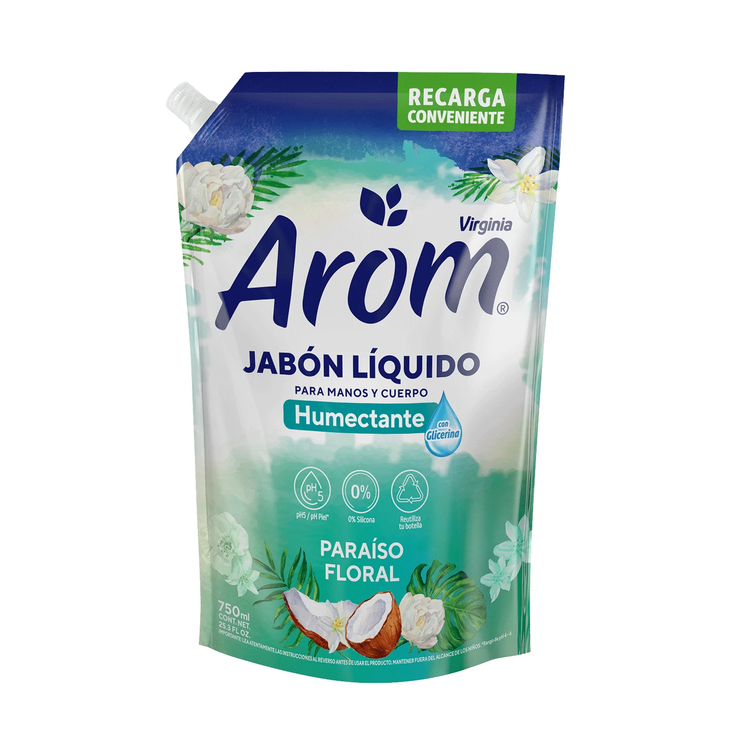 JABON LIQUIDO AROM PARAISO FLORAL DP 750ML