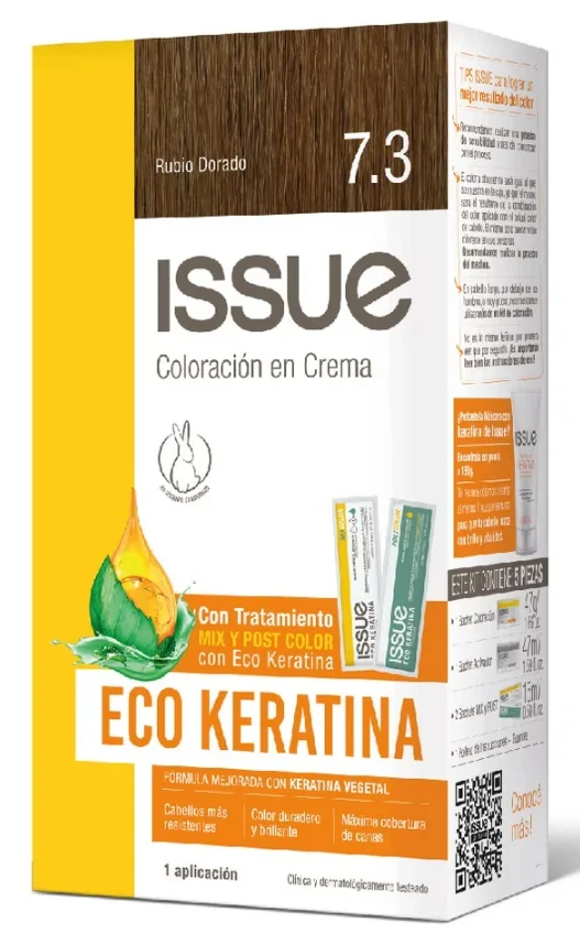 KIT ISSUE ECO KERA N 7.3 RUBIO DORADO X10